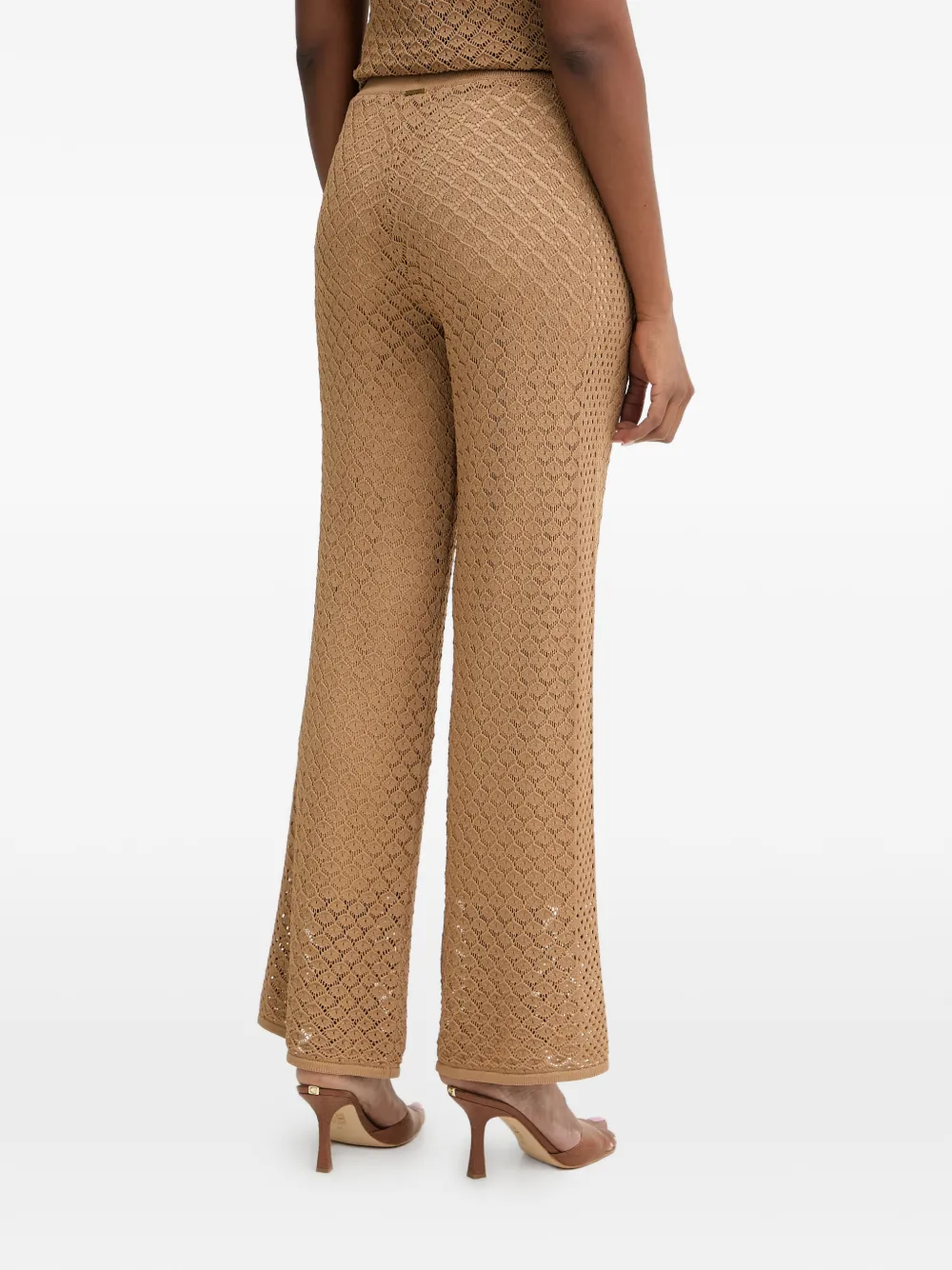 TWINSET Gebreide broek met wijde pijpen Beige