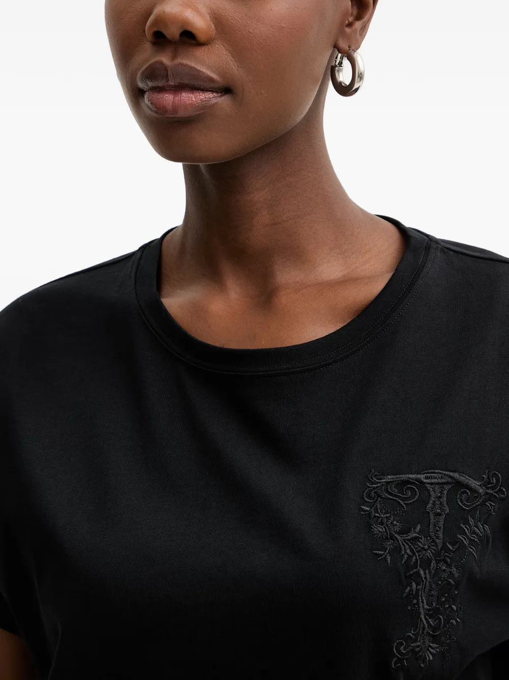 TWINSET T-shirt met geborduurd logo Zwart