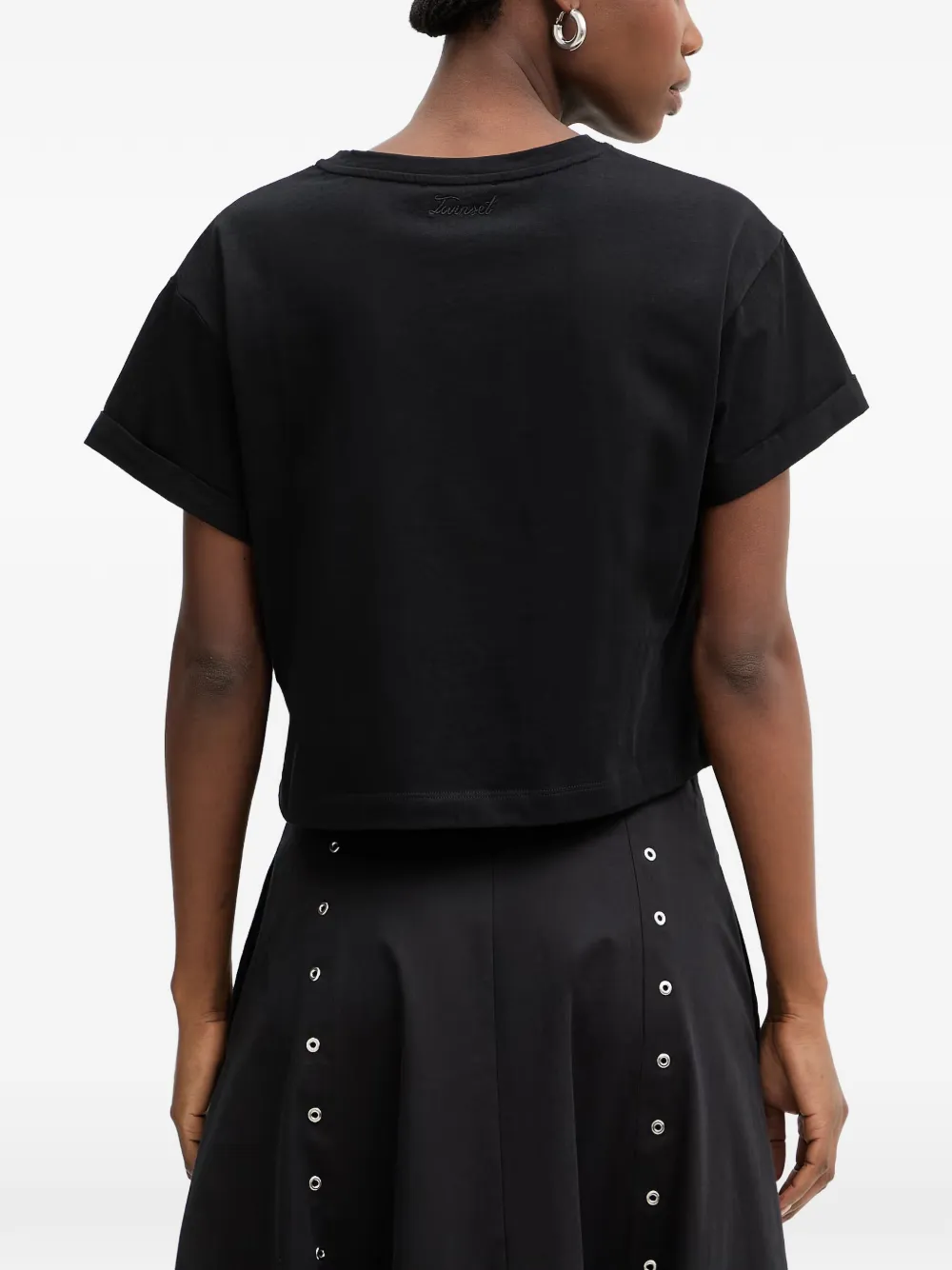TWINSET T-shirt met geborduurd logo Zwart