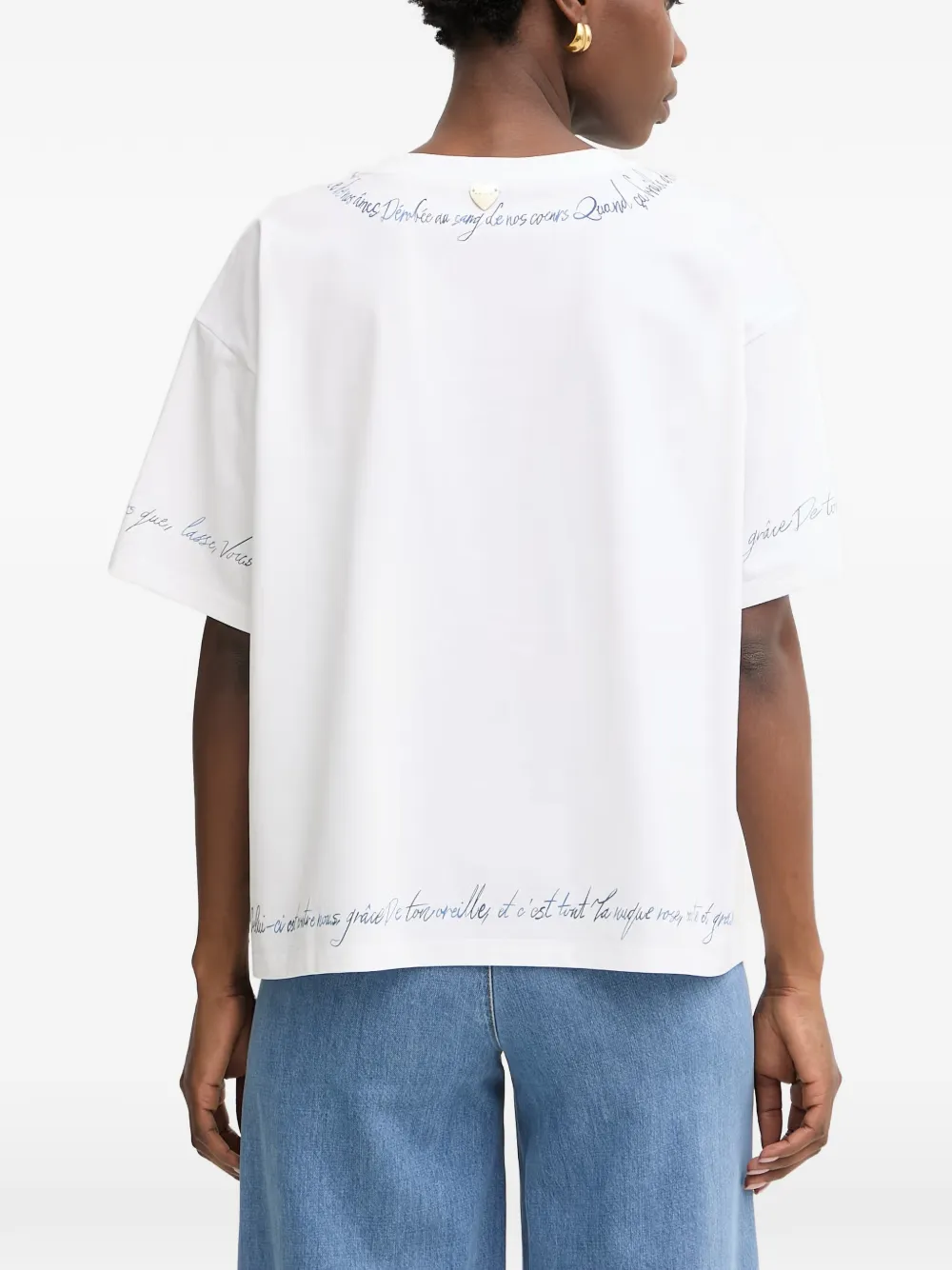 TWINSET T-shirt met geborduurde patch Wit
