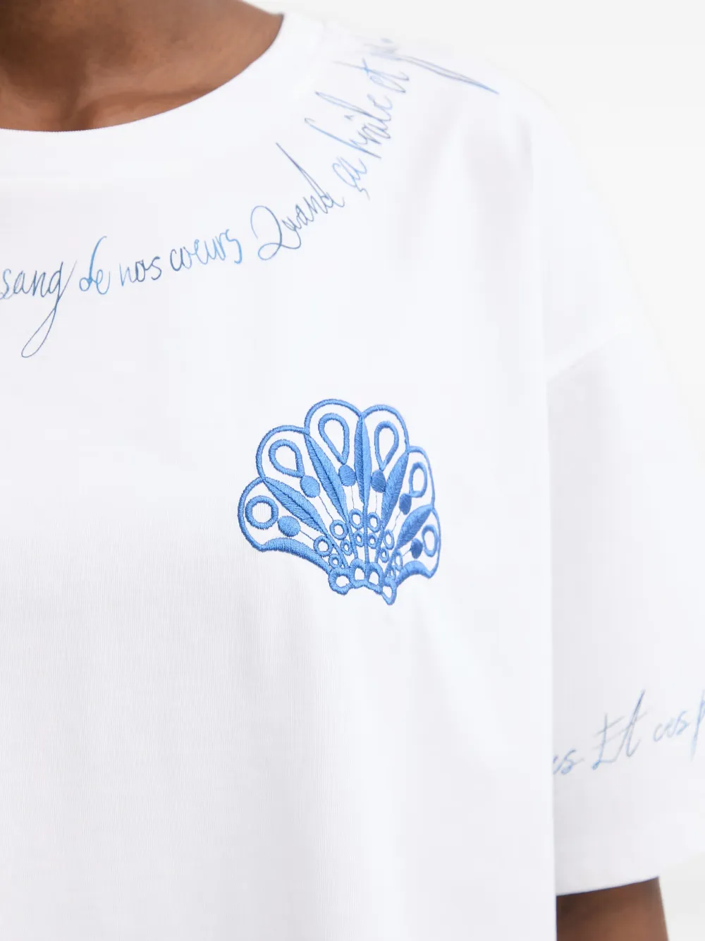 TWINSET T-shirt met geborduurde patch Wit