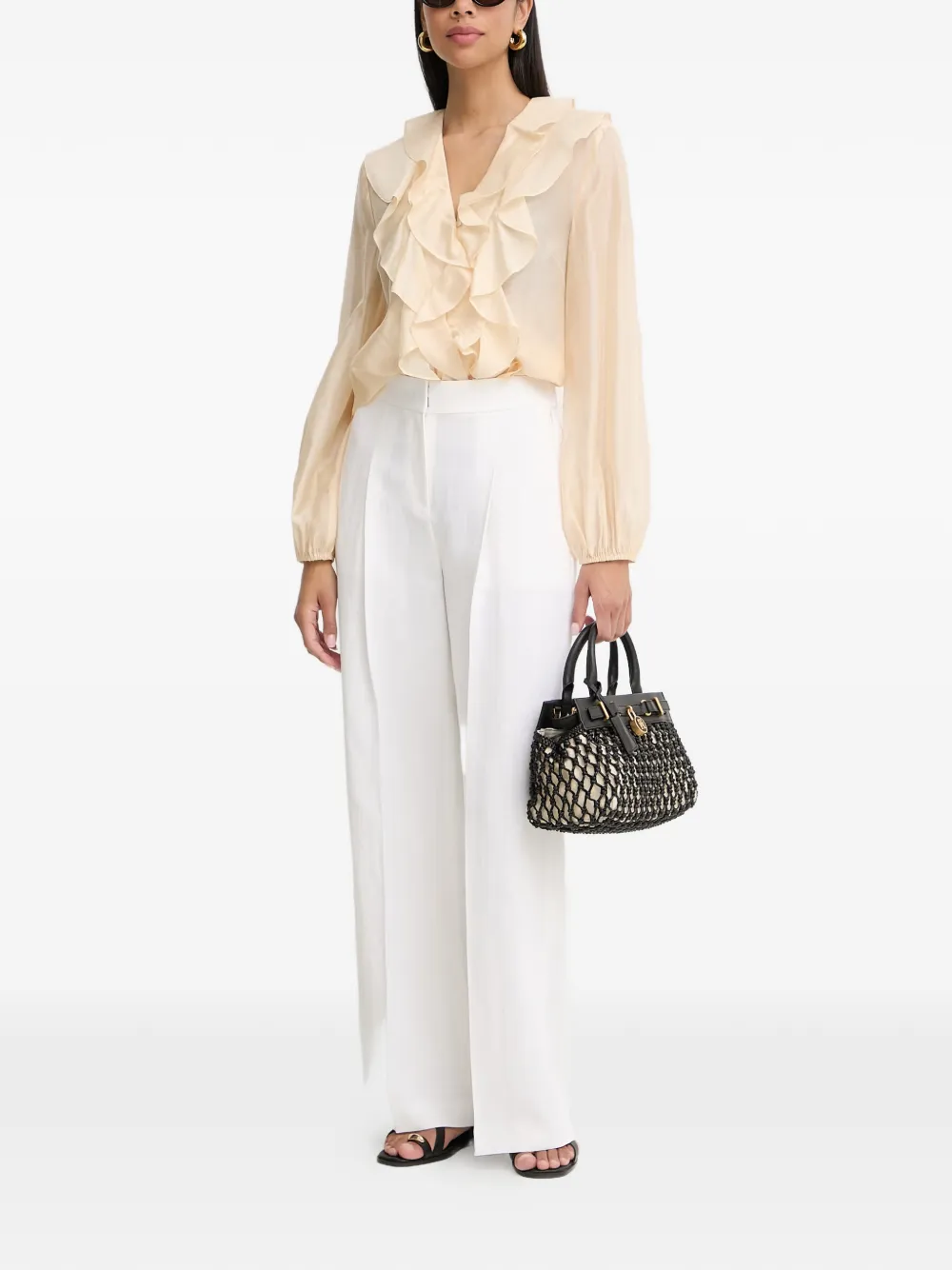 TWINSET Blouse met ruches Beige