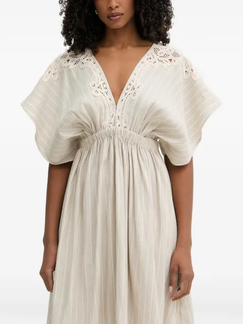 TWINSET lace-trimmed striped mini dress