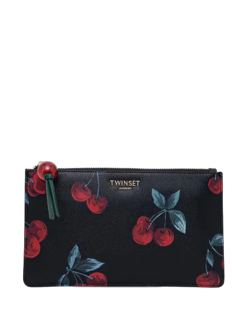 TWINSET cherry-print logo-plaque wallet