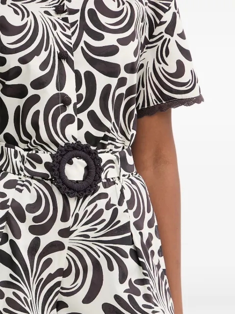 TWINSET abstract-print belted shorts