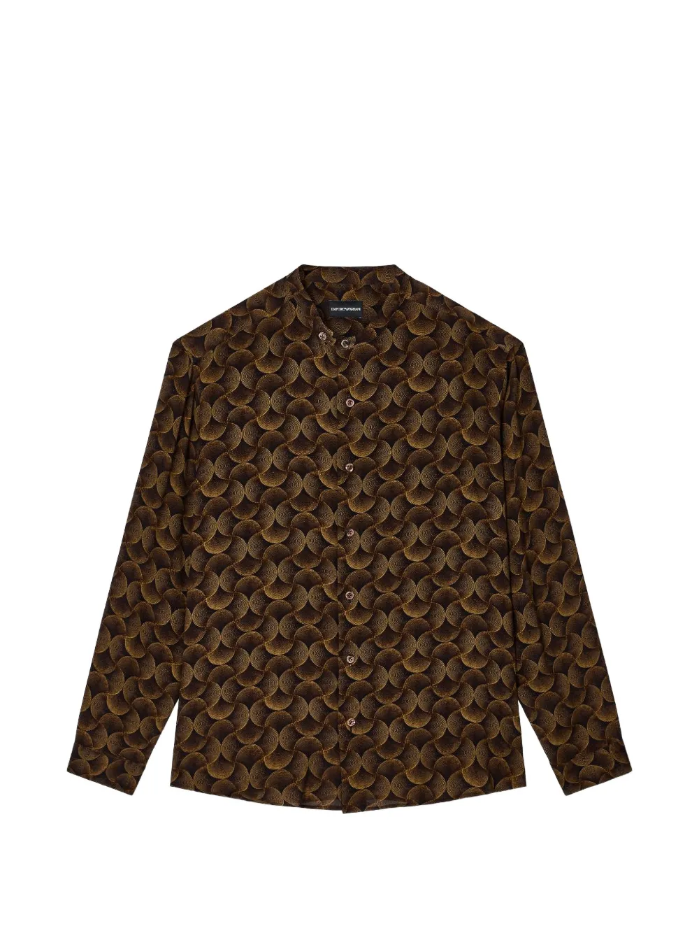 Emporio Armani geometric-pattern shirt - Marrone