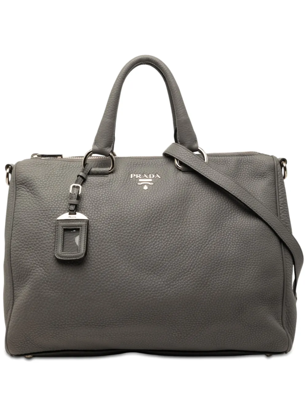 Prada Pre-Owned 2010-2026 Vitello Daino Zip Top satchel - Grey