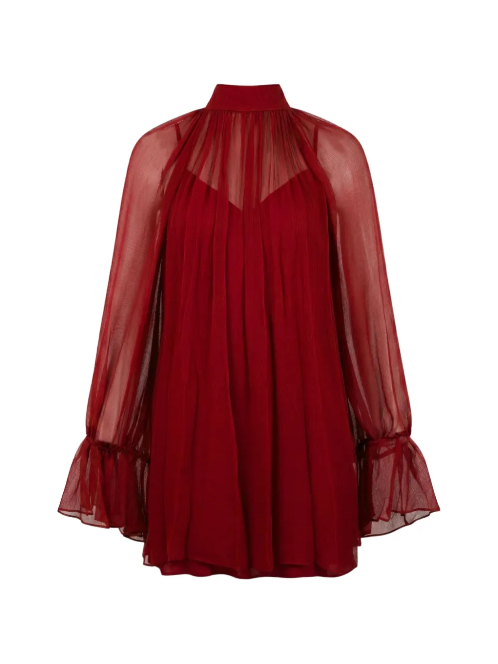 STAUD Roux ruffled mini dress - Rosso