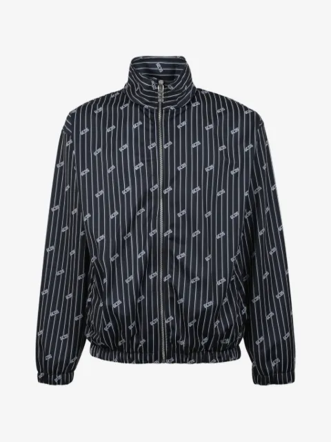 GCDS veste de sport à fines rayures et logo imprimé