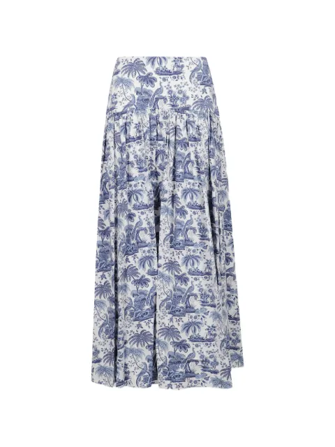 STAUD Procida toile-print gathered skirt