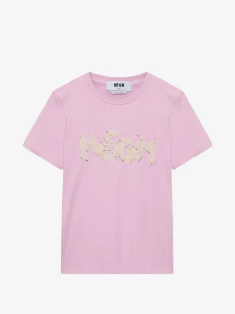 MSGM beaded lace-embroidered T-shirt