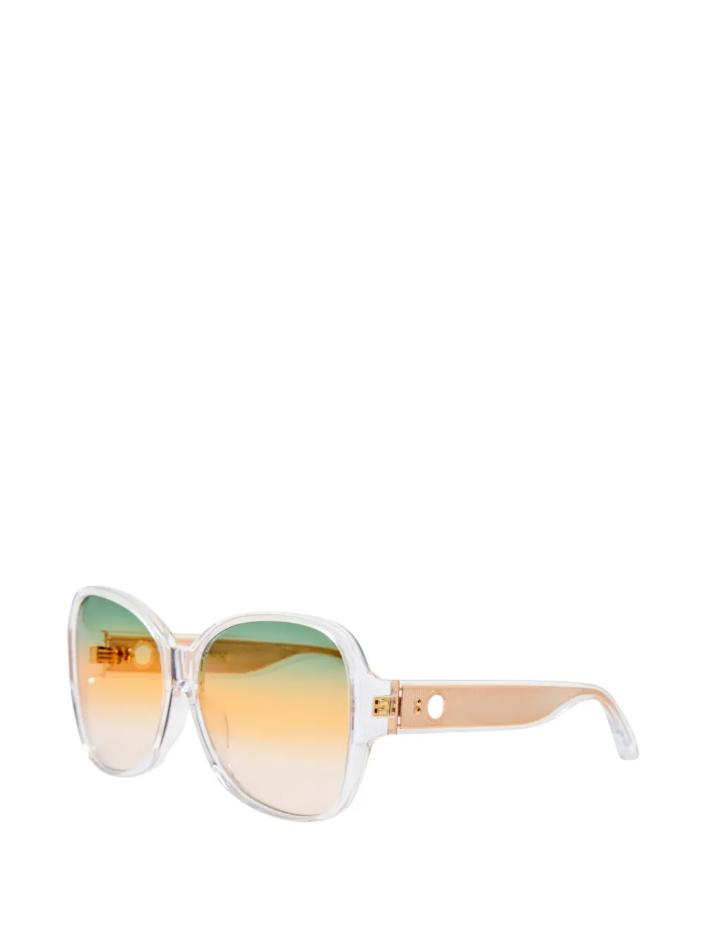 Linda Farrow Zonnebril met oversized montuur Wit