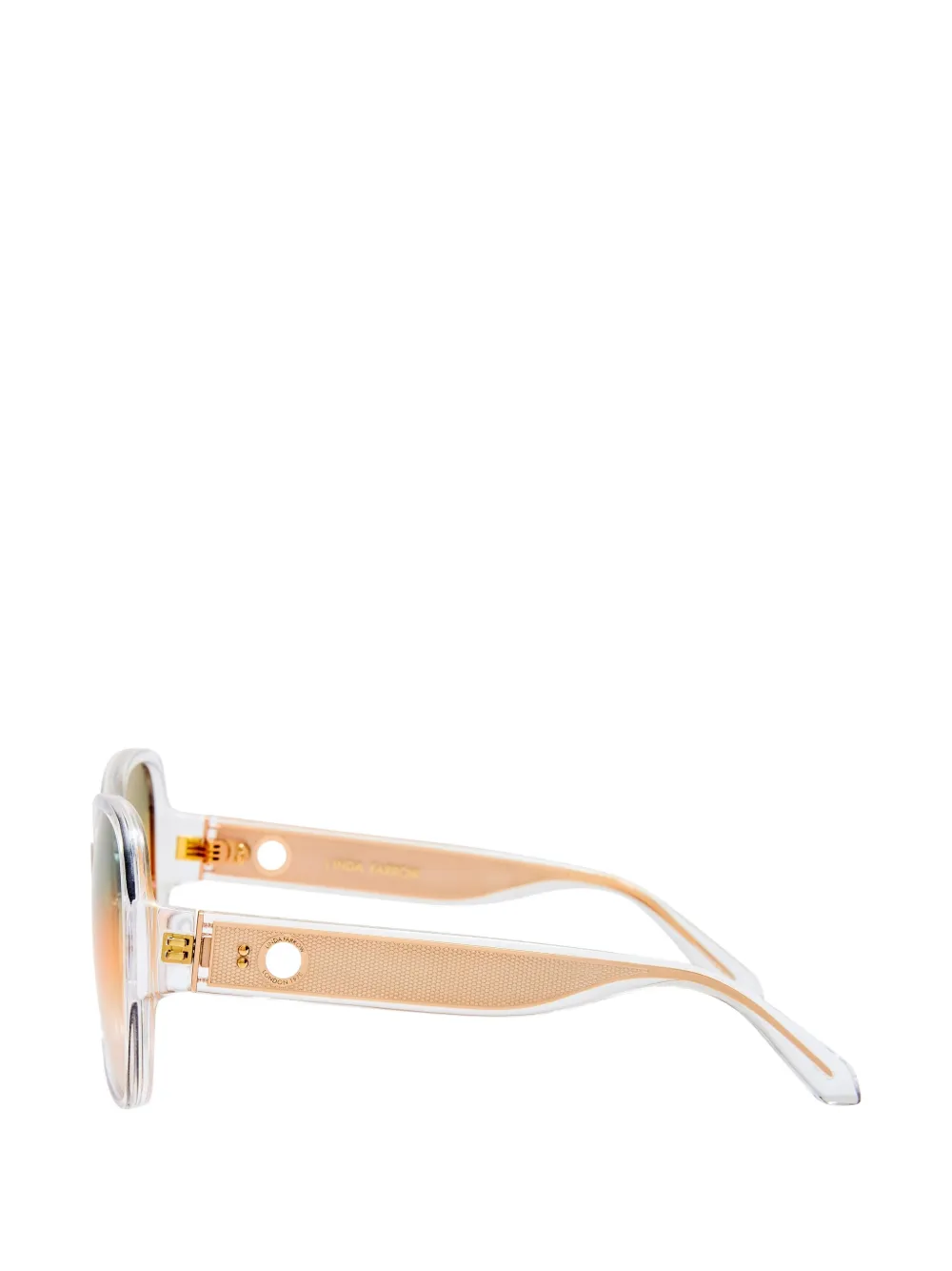 Linda Farrow Zonnebril met oversized montuur Wit