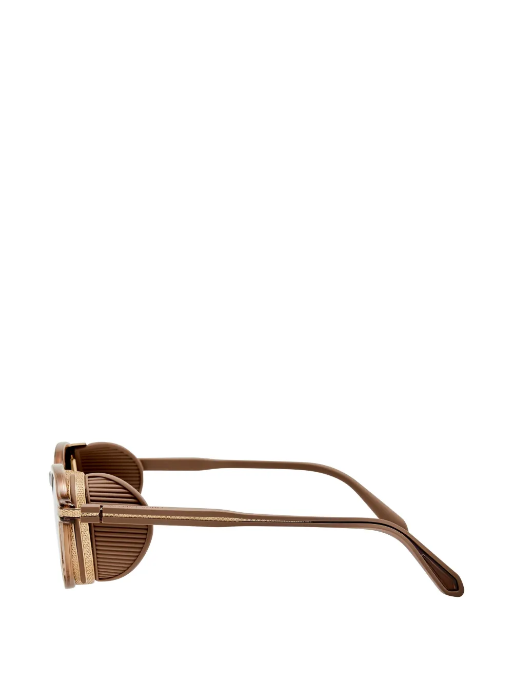 Linda Farrow Zonnebril met rond montuur Beige