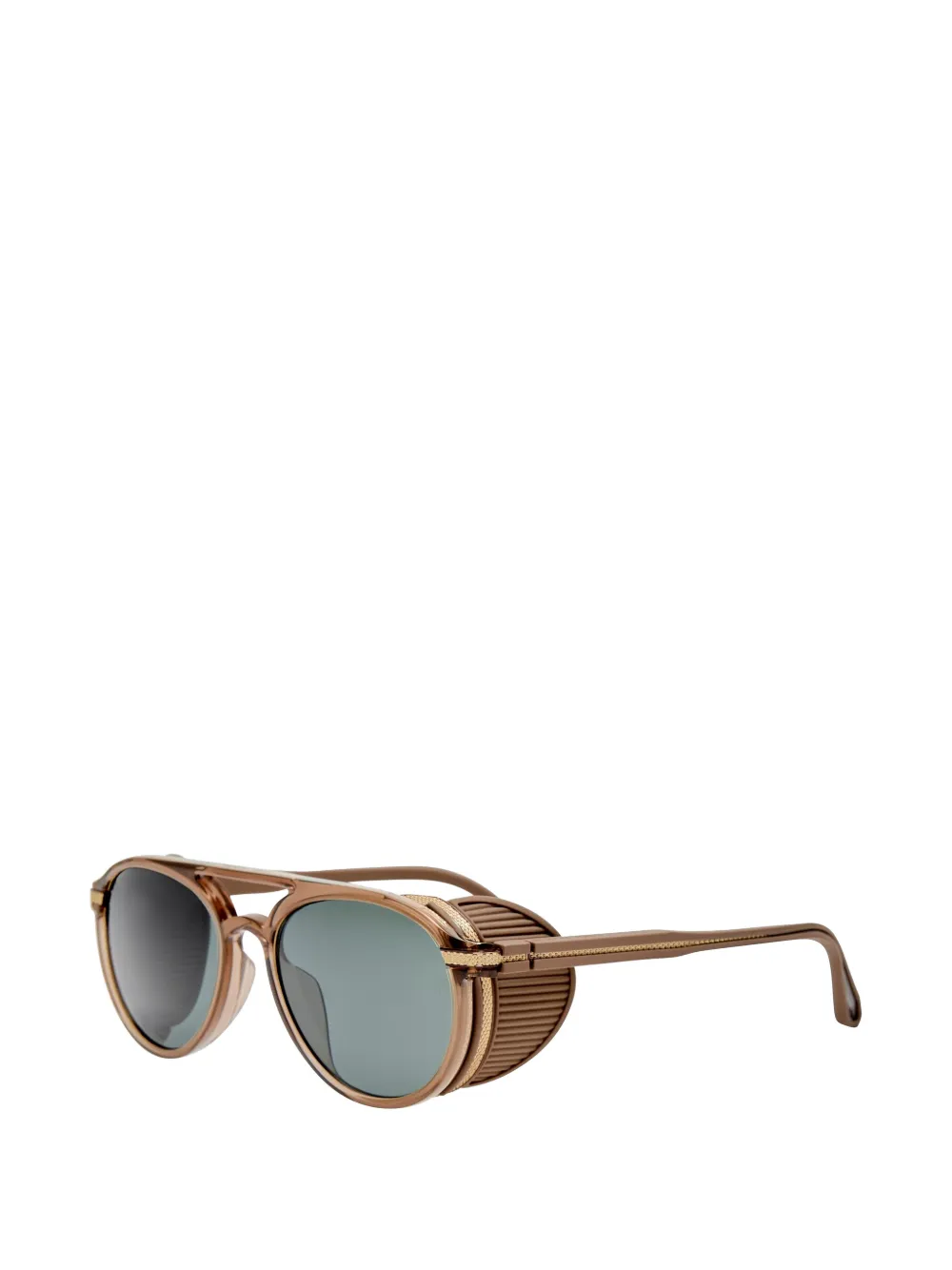 Linda Farrow Zonnebril met piloten montuur Beige