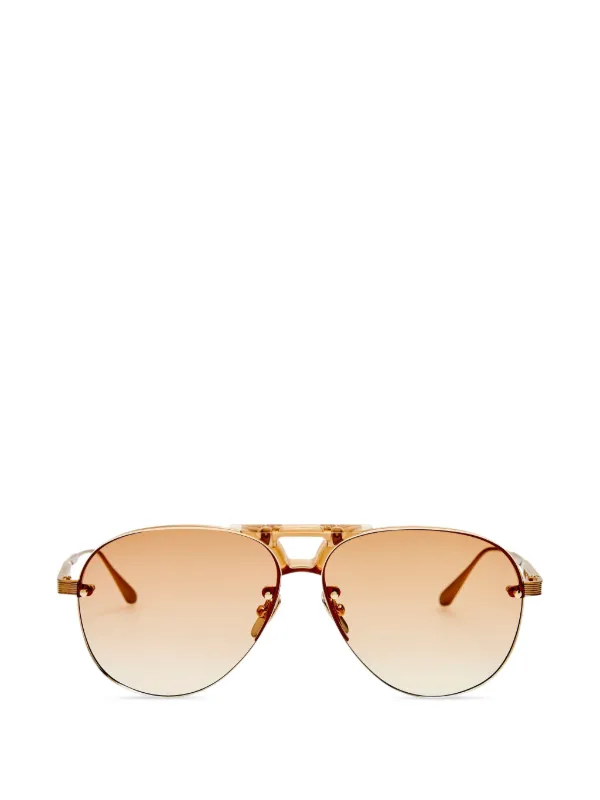 Linda Farrow Pilot-frame Sunglasses in Gold