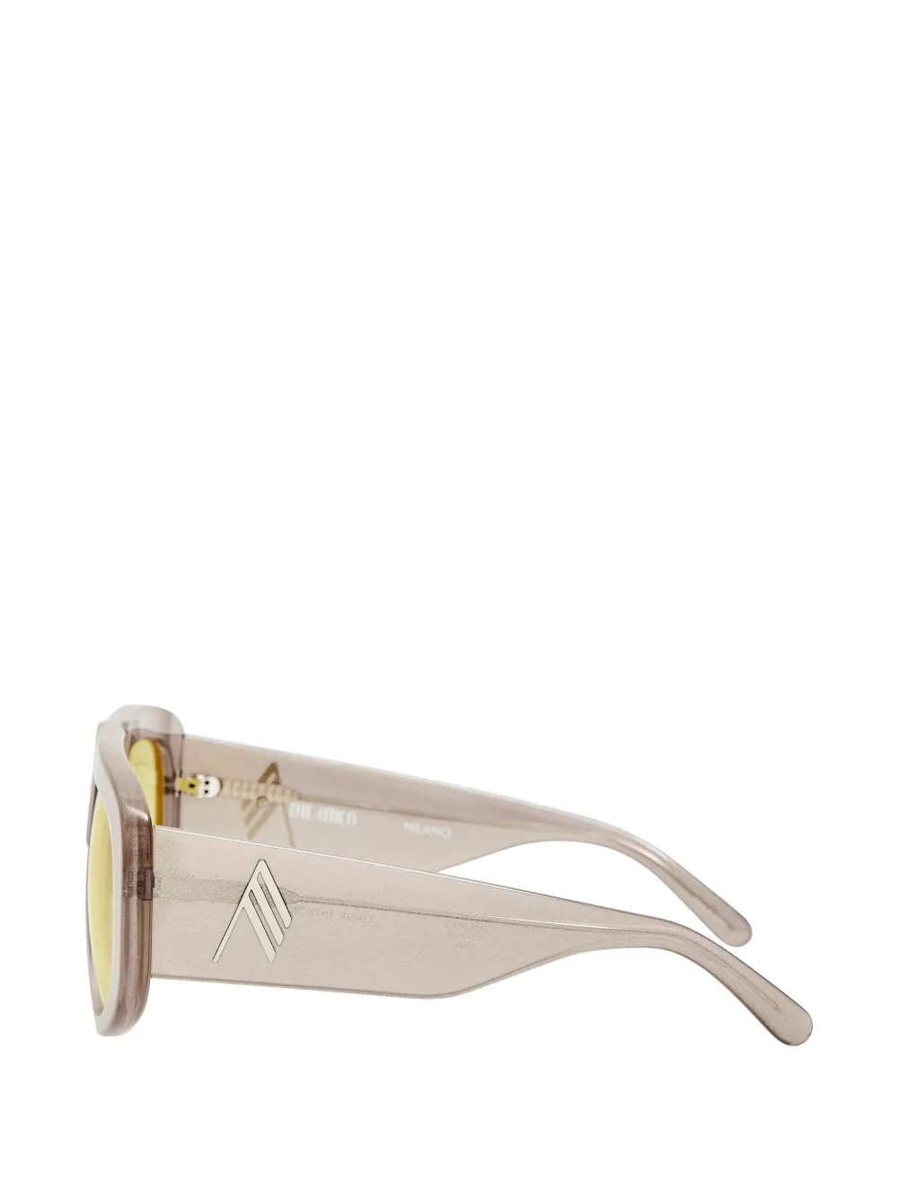 Linda Farrow Zonnebril met geometrisch montuur Beige