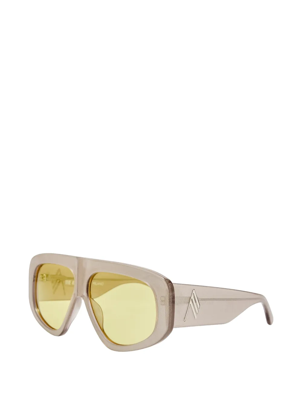 Linda Farrow Zonnebril met geometrisch montuur Beige