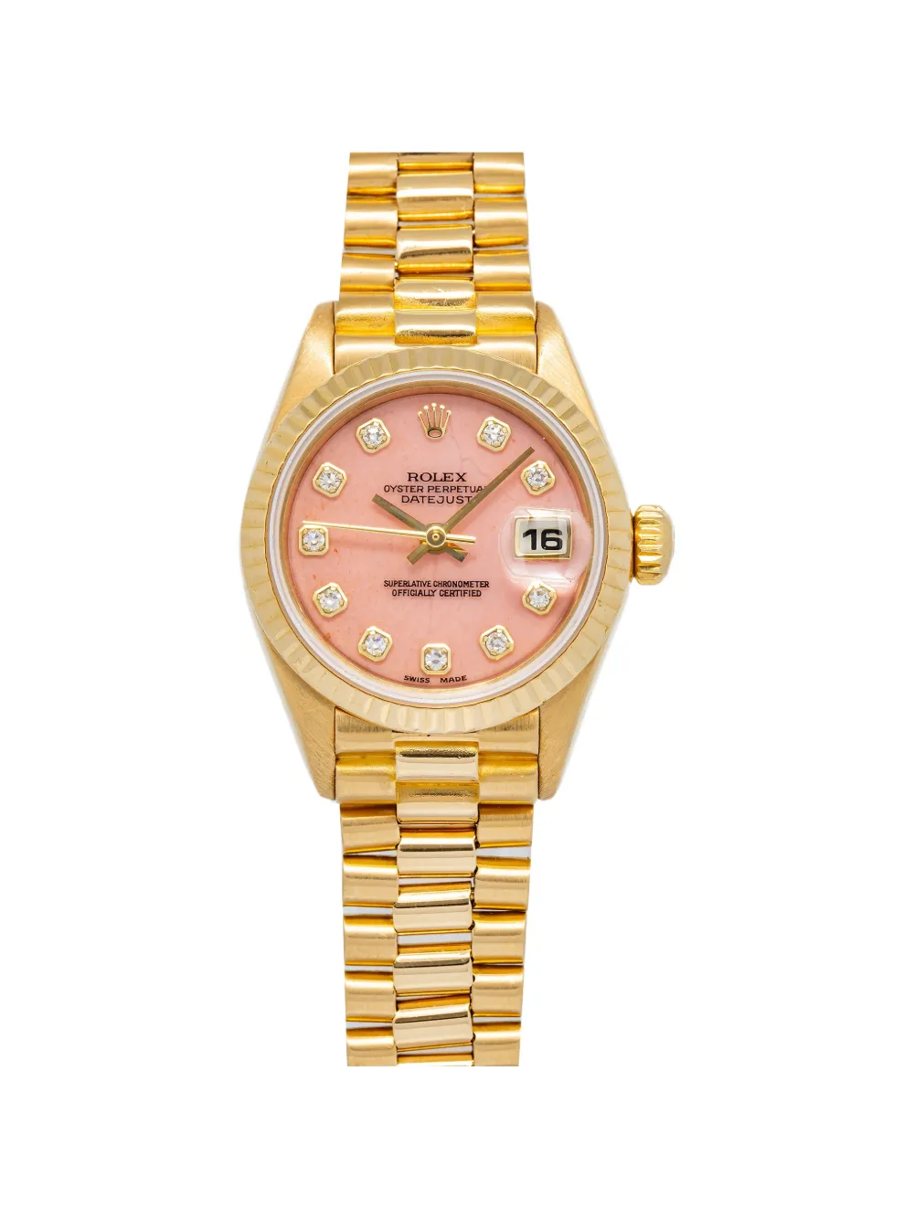 Pre-owned Rolex Lady Datejust 26mm Watch In Pink