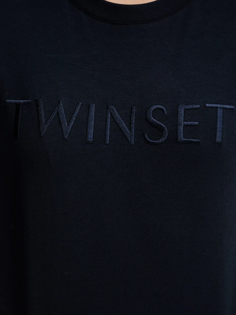 TWINSET T-shirt met geborduurde bloemen Blauw