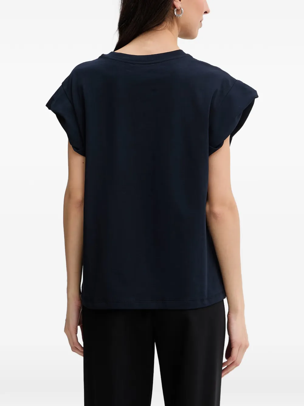 TWINSET T-shirt met geborduurde bloemen Blauw