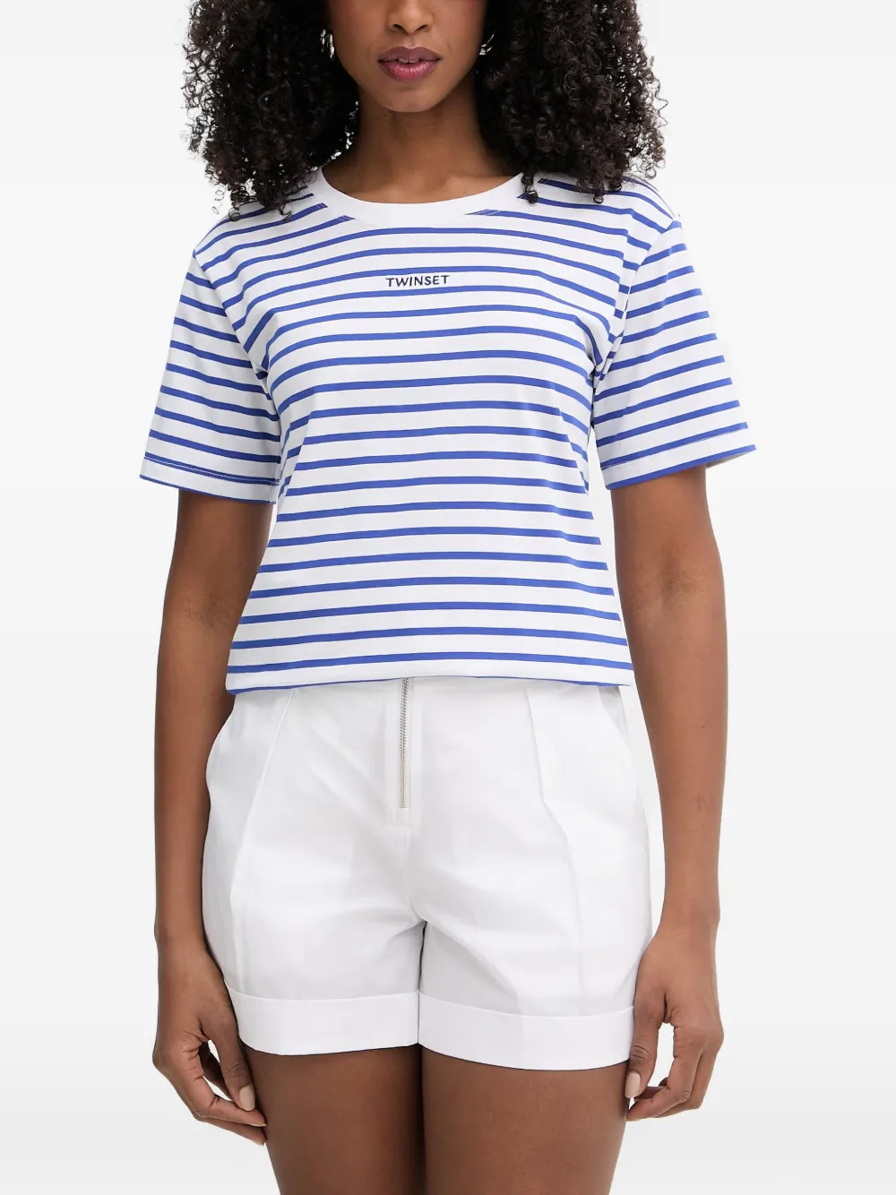 TWINSET horizontal-stripe T-shirt - Bianco