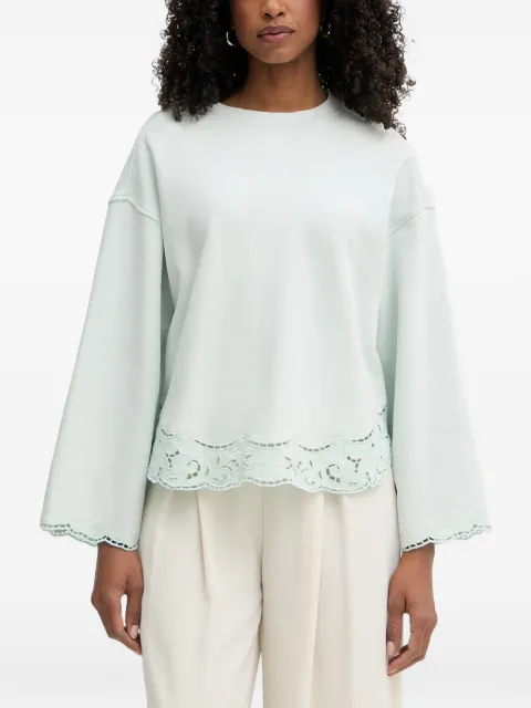 TWINSET scallop-edge embroidered sweatshirt
