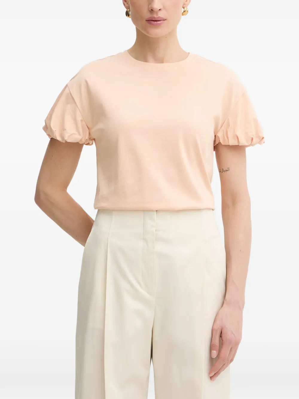 TWINSET puff-sleeve T-shirt - Rosa
