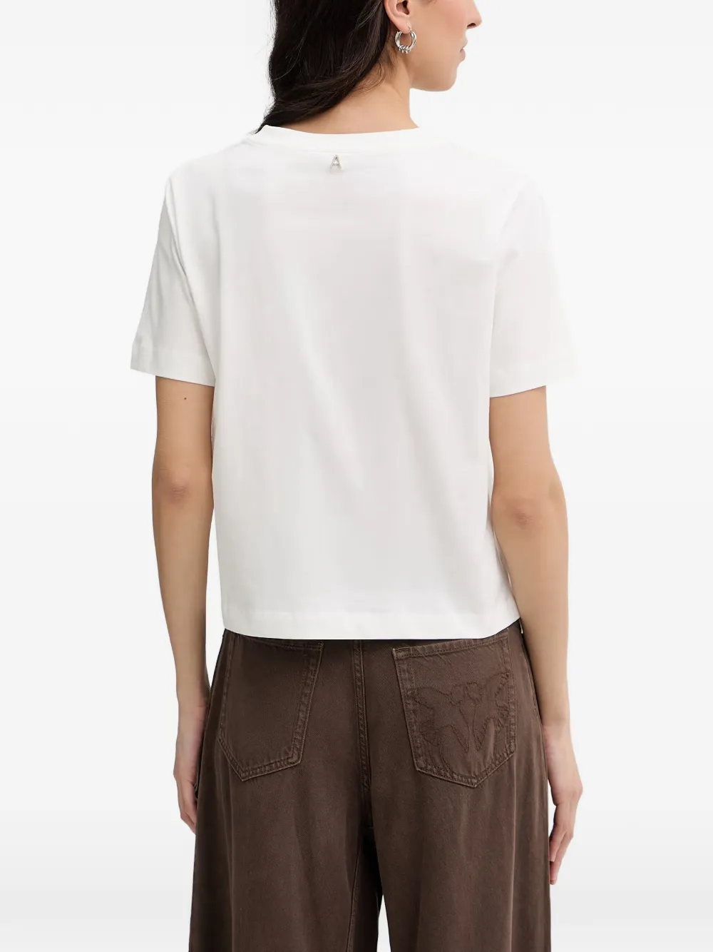 TWINSET T-shirt met geborduurd logo Wit