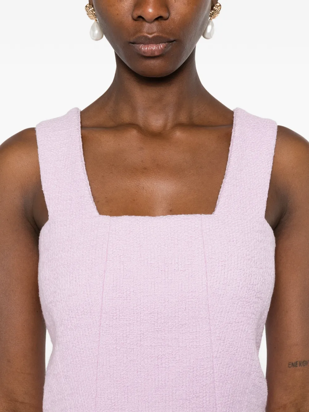 Patou Mini-jurk met vierkante hals Roze