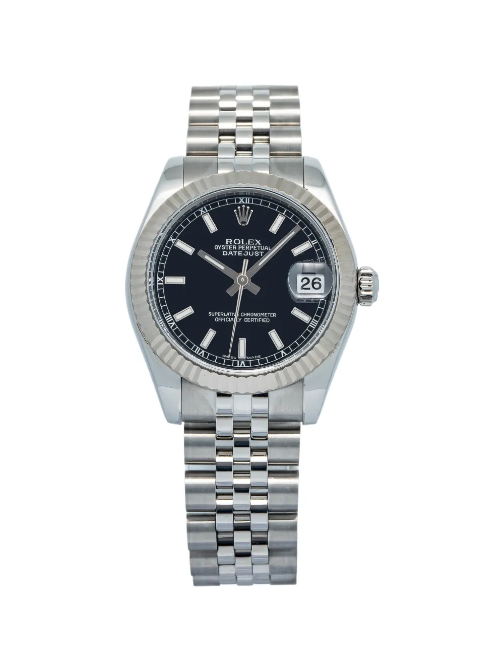Pre-owned Rolex Datejust 31mm Watch In Black