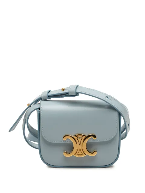 Celine Pre-Owned 2023 Mini Shiny Calfskin Triomphe crossbody bag