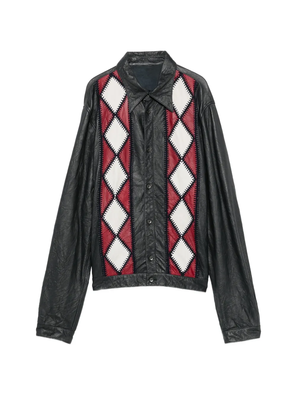 Romeo Gigli Pre-Owned 1990s argyle patchwork jacket - Nero