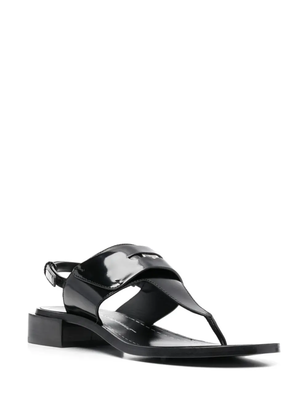 Ferragamo Lakleren sandalen Zwart