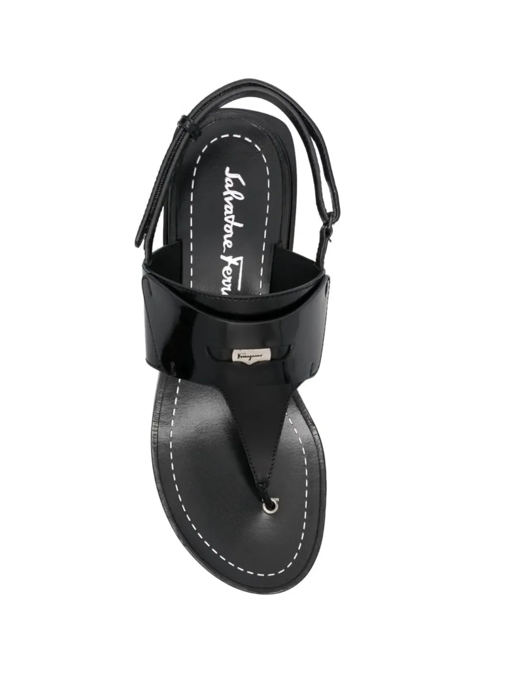 Ferragamo Lakleren sandalen Zwart
