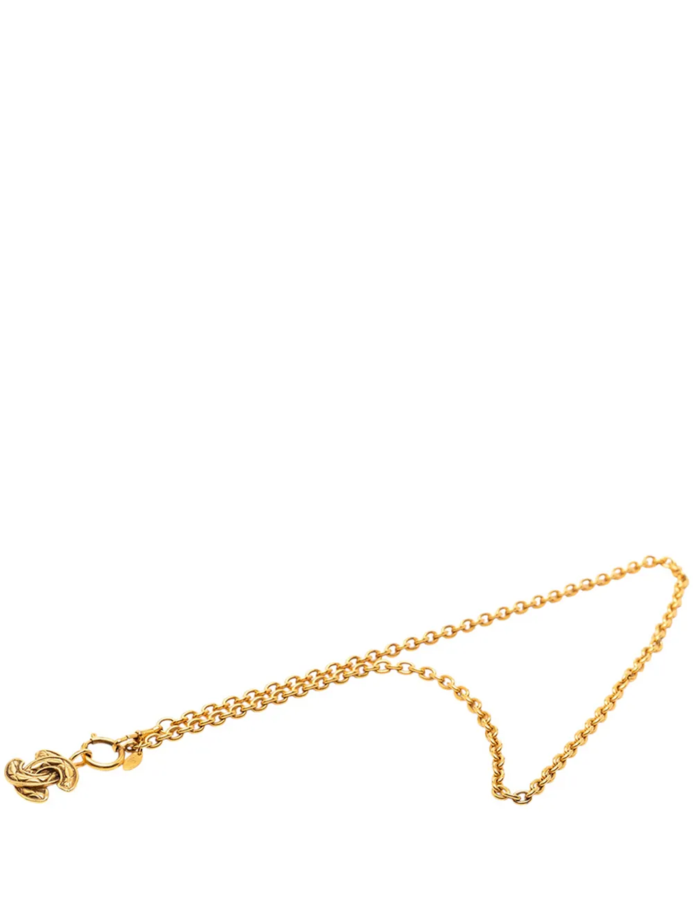 CHANEL Pre-Owned 1970-1980 CC Quilted Gold Plated Pendant Necklace costume necklace - Oro