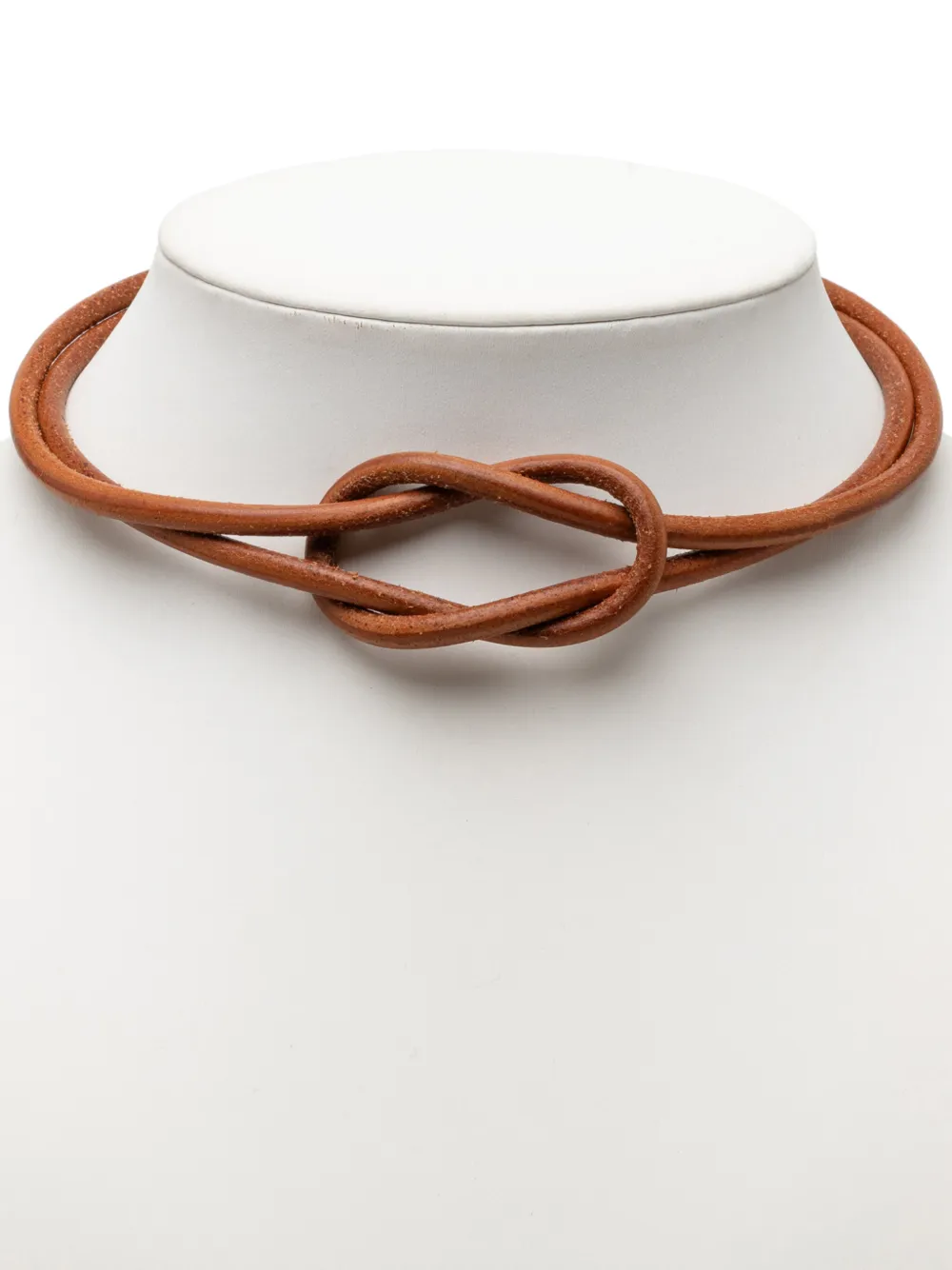 Hermès Pre-Owned 2010-2026 Leather Atame Knot Necklace Costume