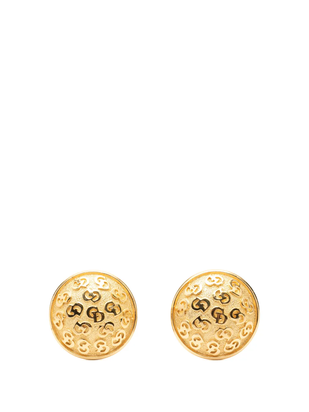 Christian Dior Pre-Owned 1980-2000 Gold Plated Embossed CD Logo Round Clip On Earrings costume earrings - Oro