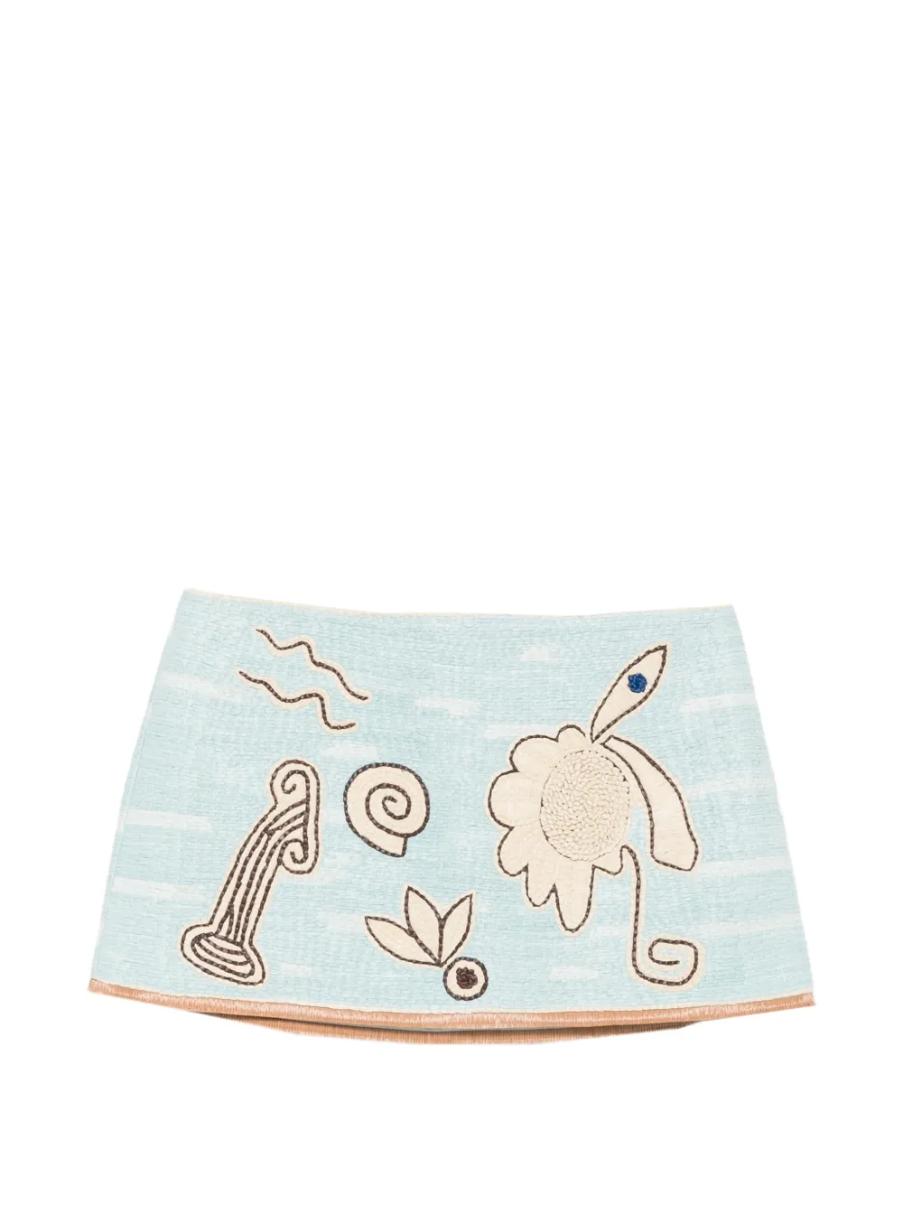ALEMAIS raffia-effect mini skirt - Blu