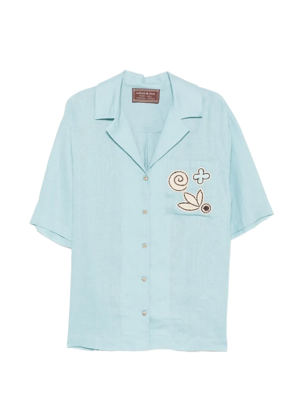 ALEMAIS Azar embroidered-patch shirt - Blue
