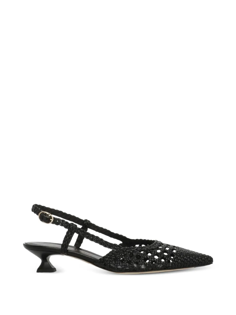 Julie Dee leather slingback heeled pumps Zwart