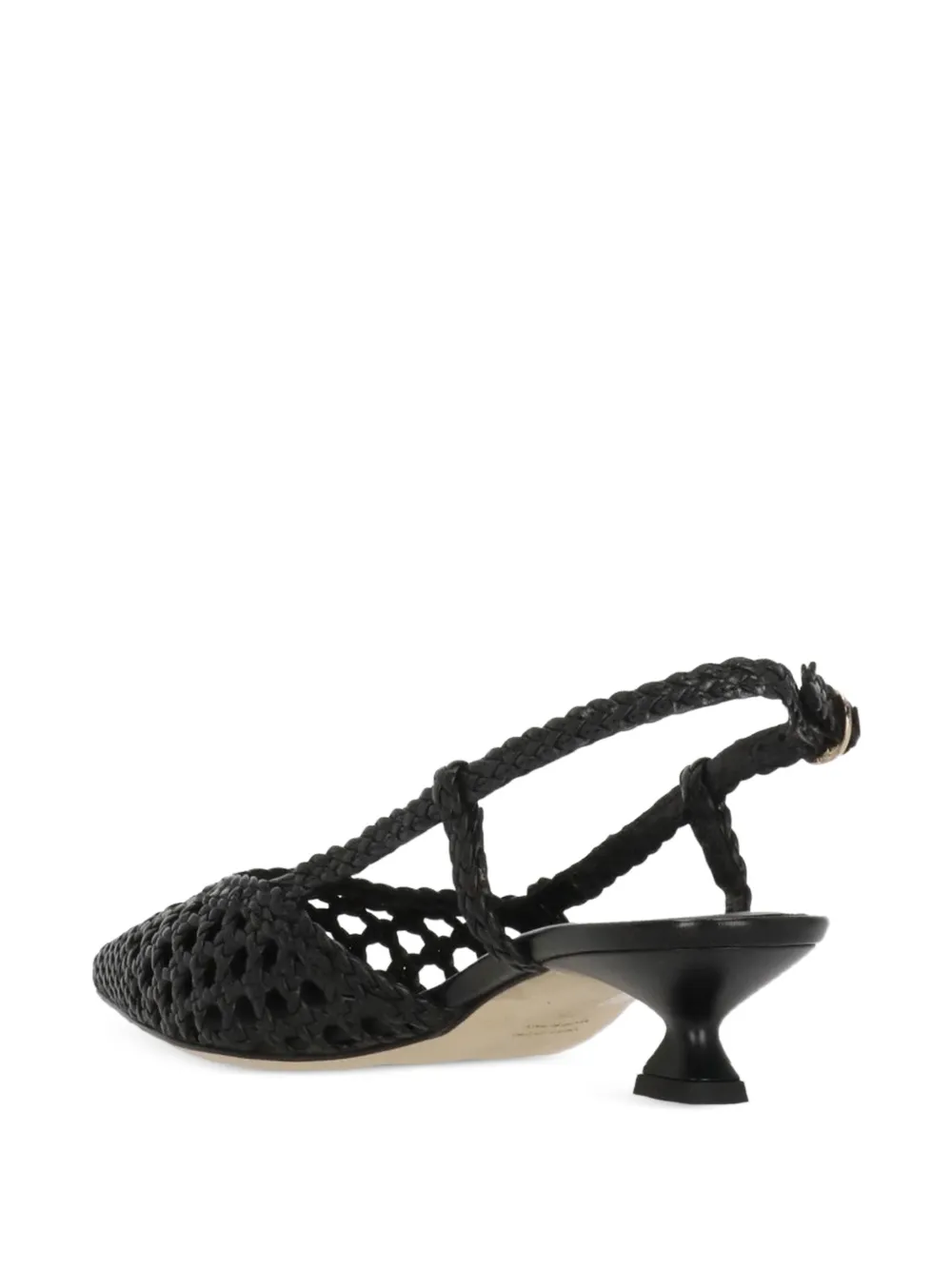Julie Dee leather slingback heeled pumps Zwart