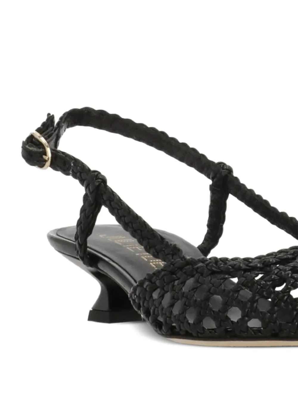 Julie Dee leather slingback heeled pumps Zwart