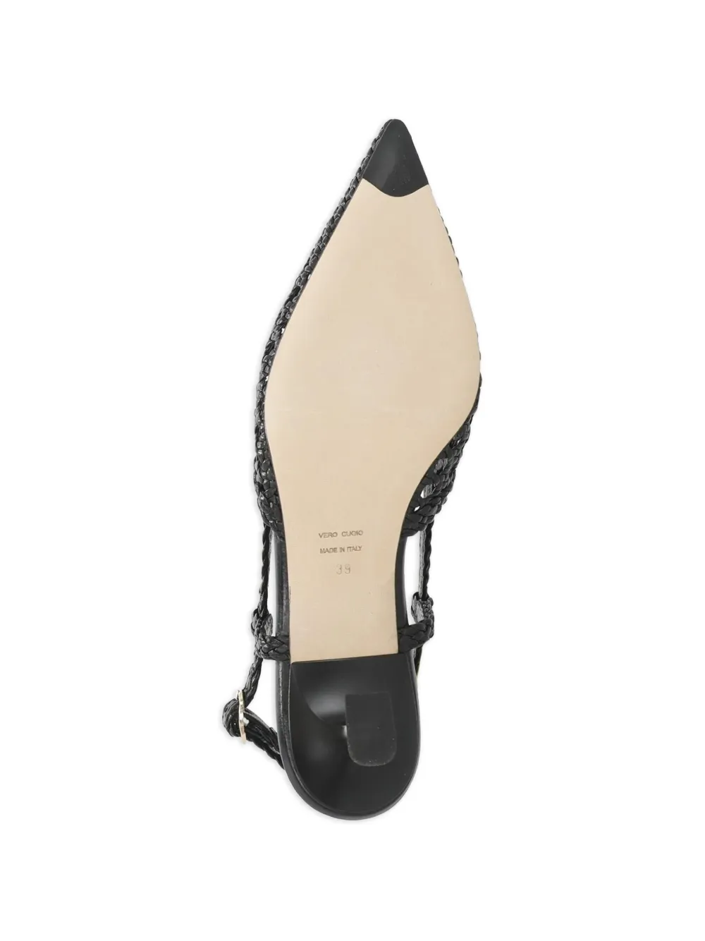 Julie Dee leather slingback heeled pumps Zwart