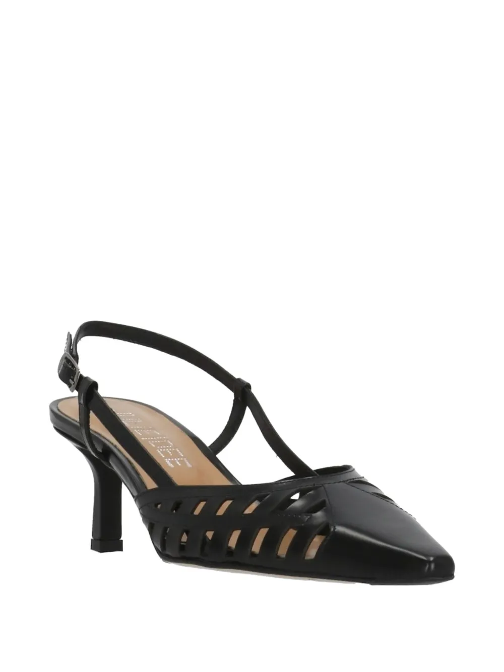 Julie Dee cut-out slingback pumps Zwart