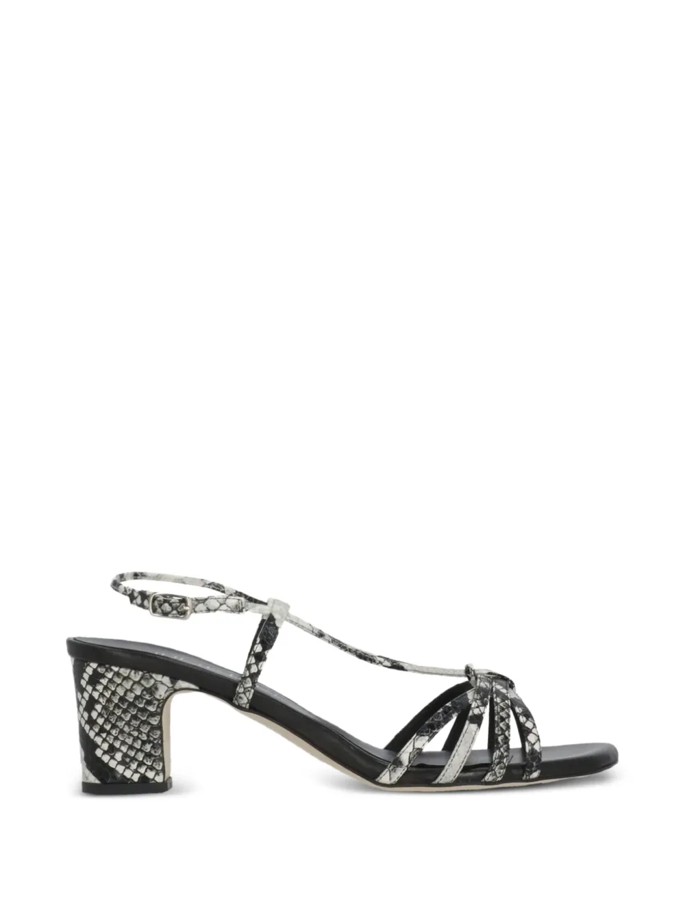 Julie Dee snakeskin-effect strappy sandals Zwart