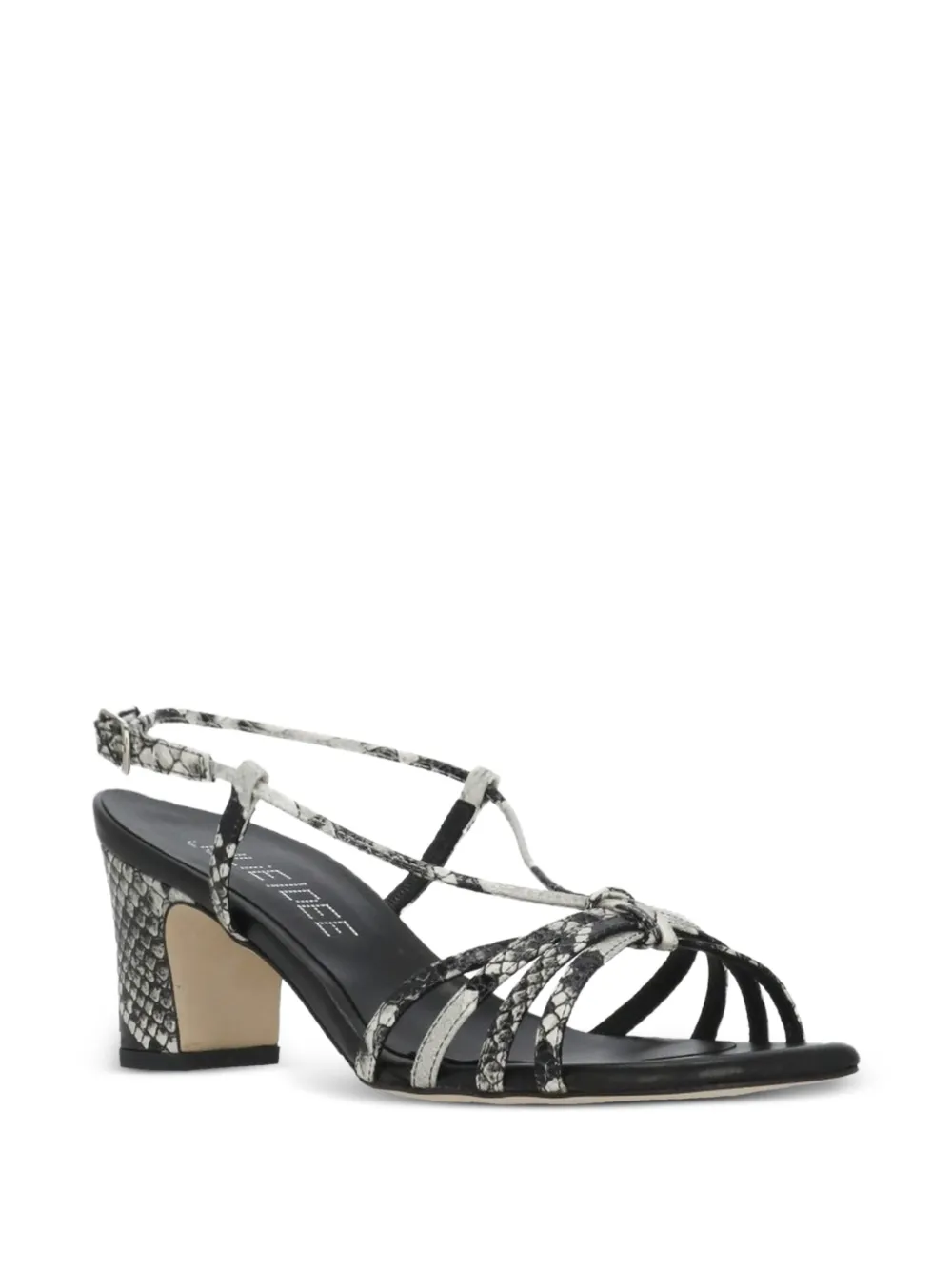 Julie Dee snakeskin-effect strappy sandals Zwart