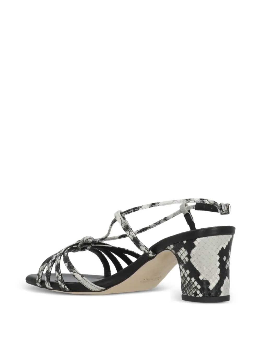 Julie Dee snakeskin-effect strappy sandals Zwart