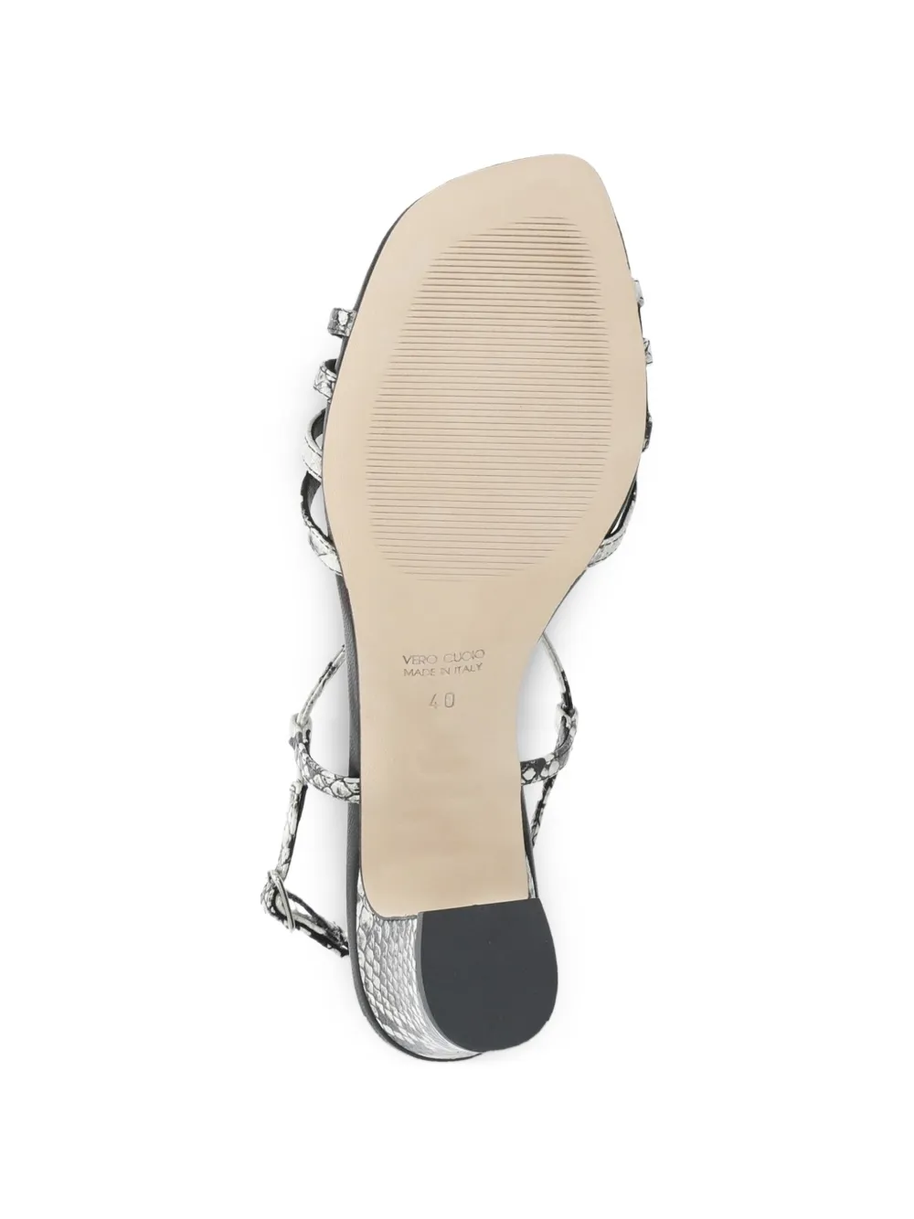 Julie Dee snakeskin-effect strappy sandals Zwart