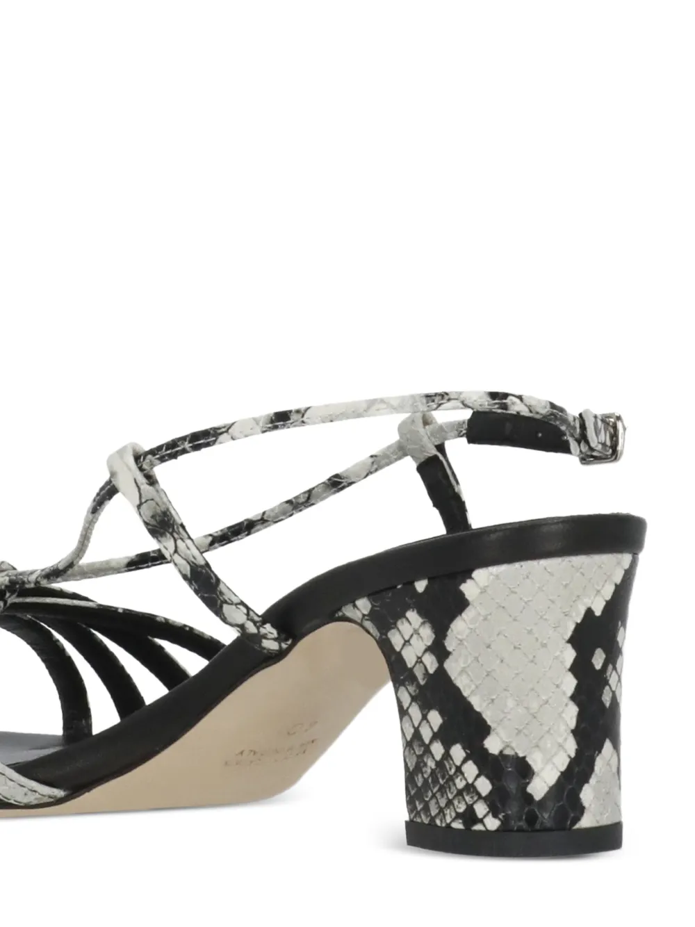 Julie Dee snakeskin-effect strappy sandals Zwart